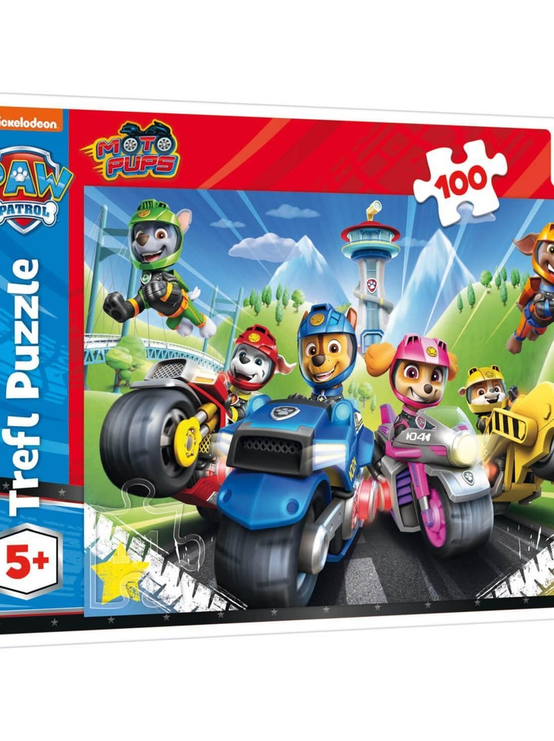 Puzzle 100 pièces : Pat'Patrouille (Paw Patrol) : la Pat'Patrouille à moto N/A - Kiabi