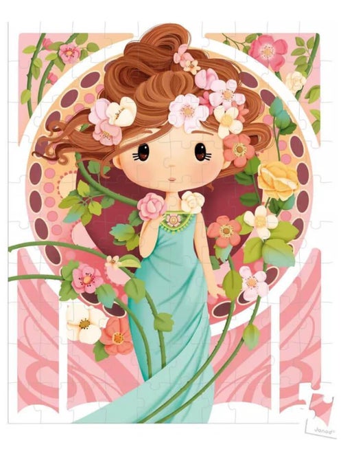 Puzzle 100 pièces : Valisette : Inspiré de Mucha - Kiabi