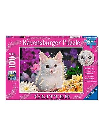 Puzzle 100 pièces XXL : Chat à paillettes (Collection Paillettes)