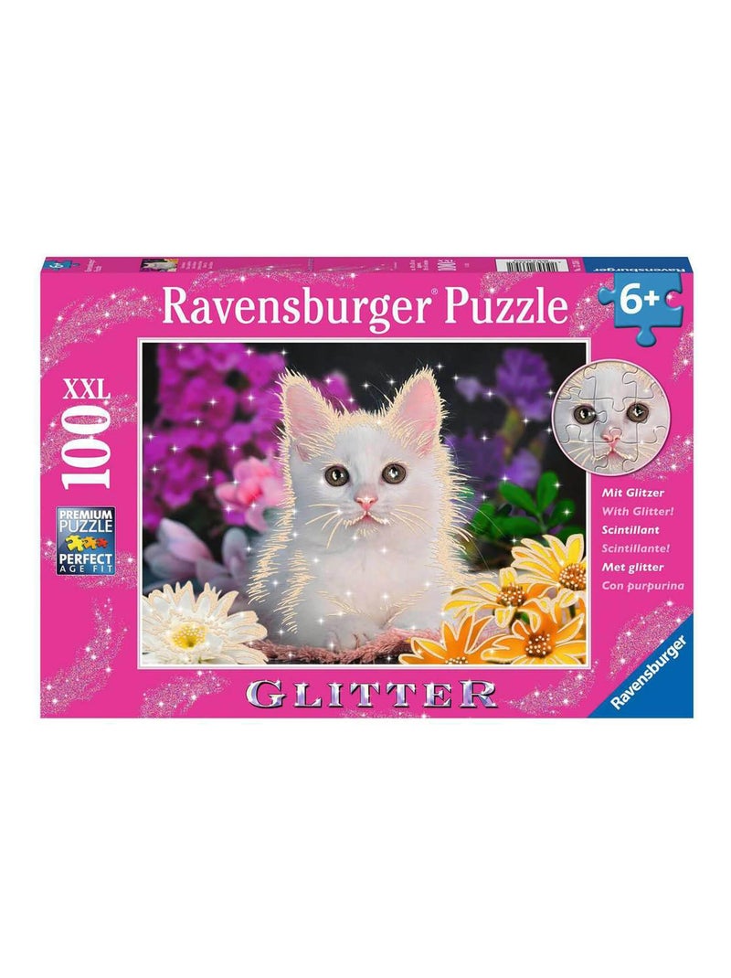Puzzle 100 pièces XXL :  Chat à paillettes (Collection Paillettes) N/A - Kiabi