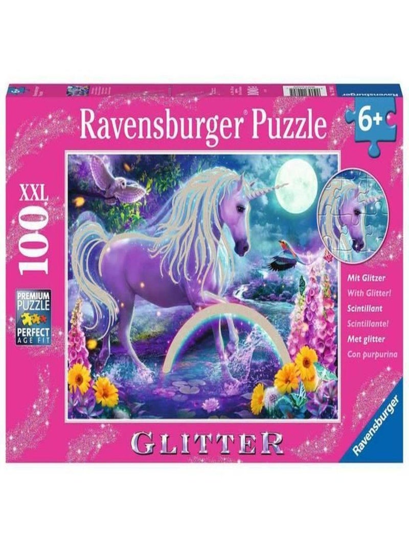 Puzzle 100 pièces XXL : Collection Paillettes : Licorne scintillante N/A - Kiabi