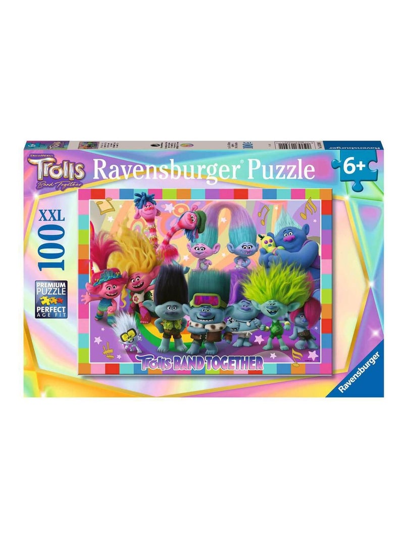 Puzzle 100 pièces XXL : La bande des Trolls N/A - Kiabi