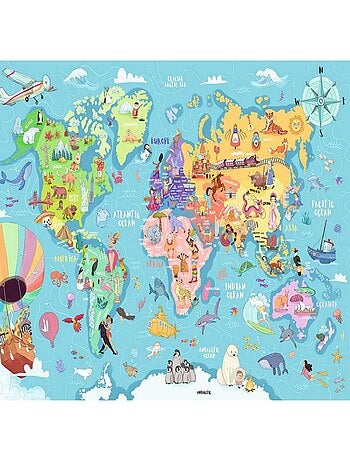 Puzzle 100 pièces XXL : La carte du monde