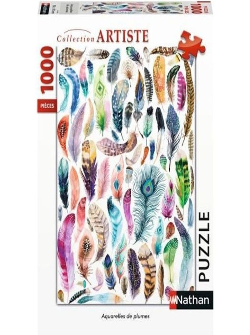 Puzzle 1000 Pièces - Aquarelle De Plumes - Nathan N/A - Kiabi