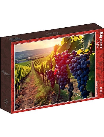 Puzzle 1000 pièces Champs de Vignes - Fabriqué en France