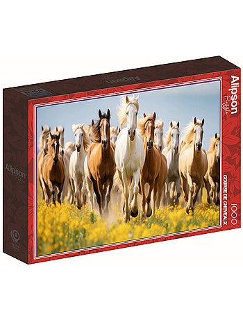 Puzzle 1000 Pièces Course De Chevaux - Fabriqué en France