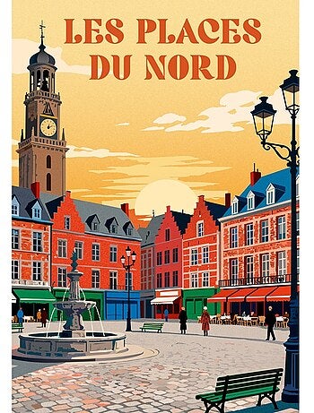 Puzzle 1000 pièces Les places du Nord - Fabriqué en France