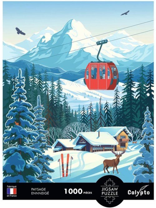 Puzzle 1000 pièces Paysage enneigé - Sentosphère - Kiabi