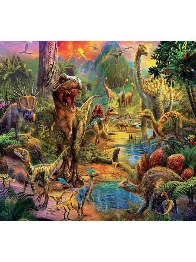 Puzzle 1000 pièces : Terre de dinosaures N/A - Kiabi