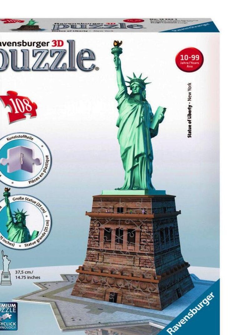 Puzzle 108 pièces 3D : La statue de la liberté N/A - Kiabi