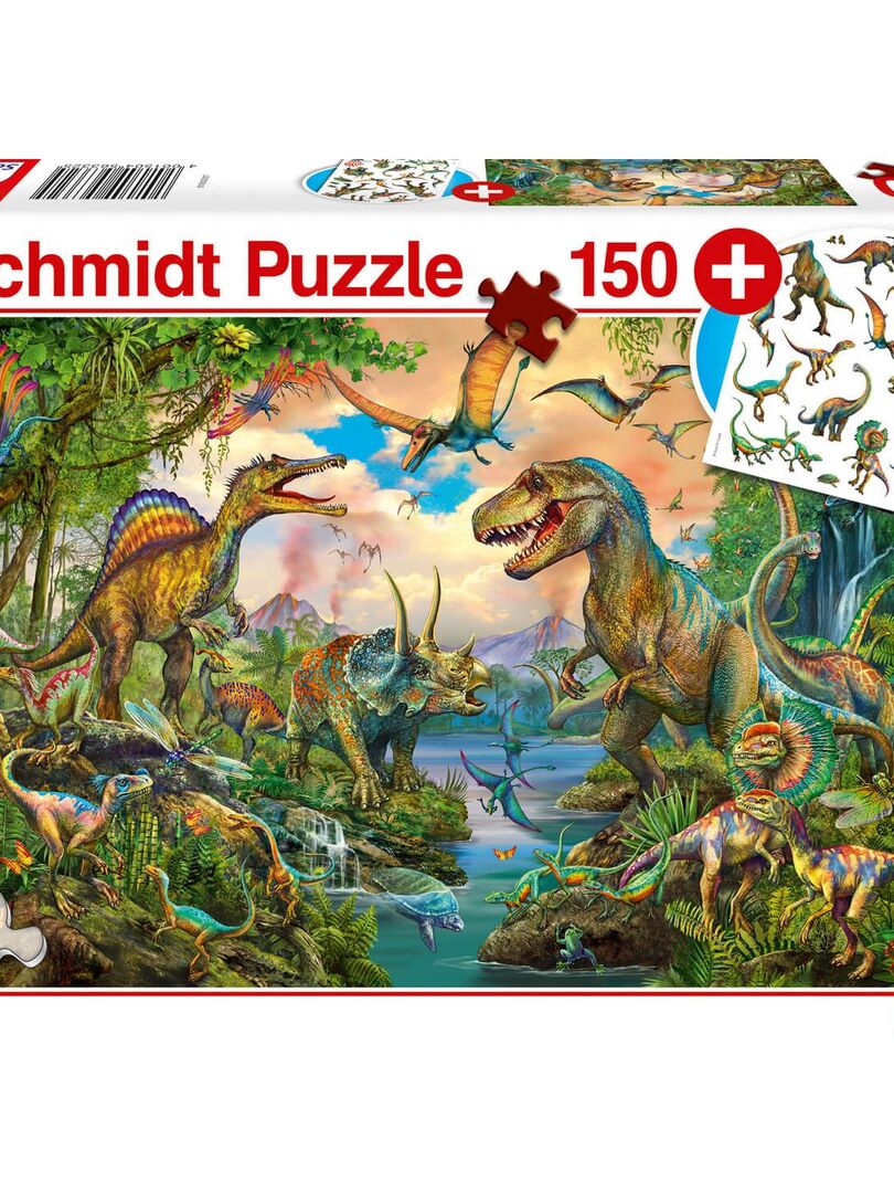 Puzzle 150 pièces : Dinos sauvages, avec tatouages - N/A - Kiabi - 18.97€