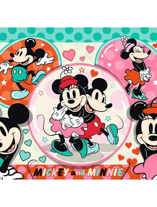 Puzzle 150 pièces XXL : Disney Mickey Mouse : Mickey et Minnie amoureux - Kiabi