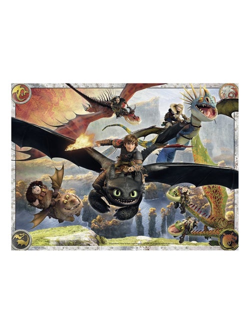 Puzzle 150 pièces XXL : Dragons : En formation de vol - Kiabi