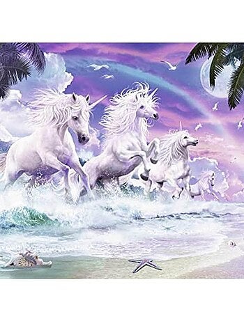 Puzzle 150 pièces XXL : Licornes sur la plage