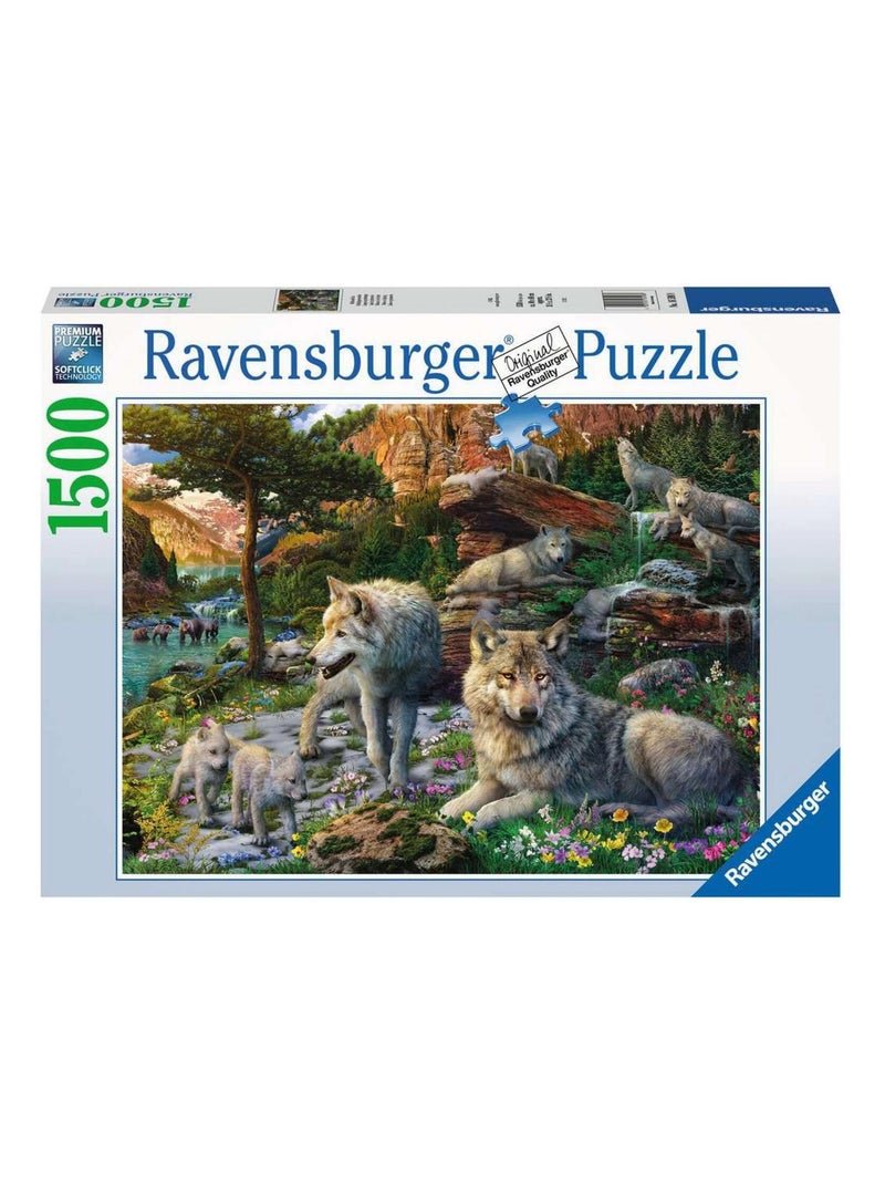 Puzzle 1500 pièces - Loups au printemps N/A - Kiabi