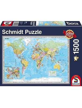 Puzzle 1500 pièces - planisphère - schmidt spiele