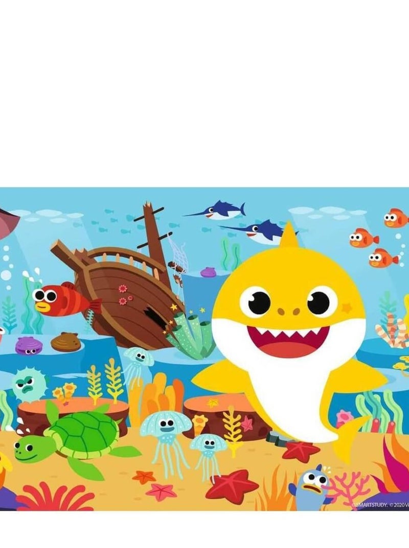 Puzzle 2 x 12 pièces : baby shark explore l'océan N/A - Kiabi