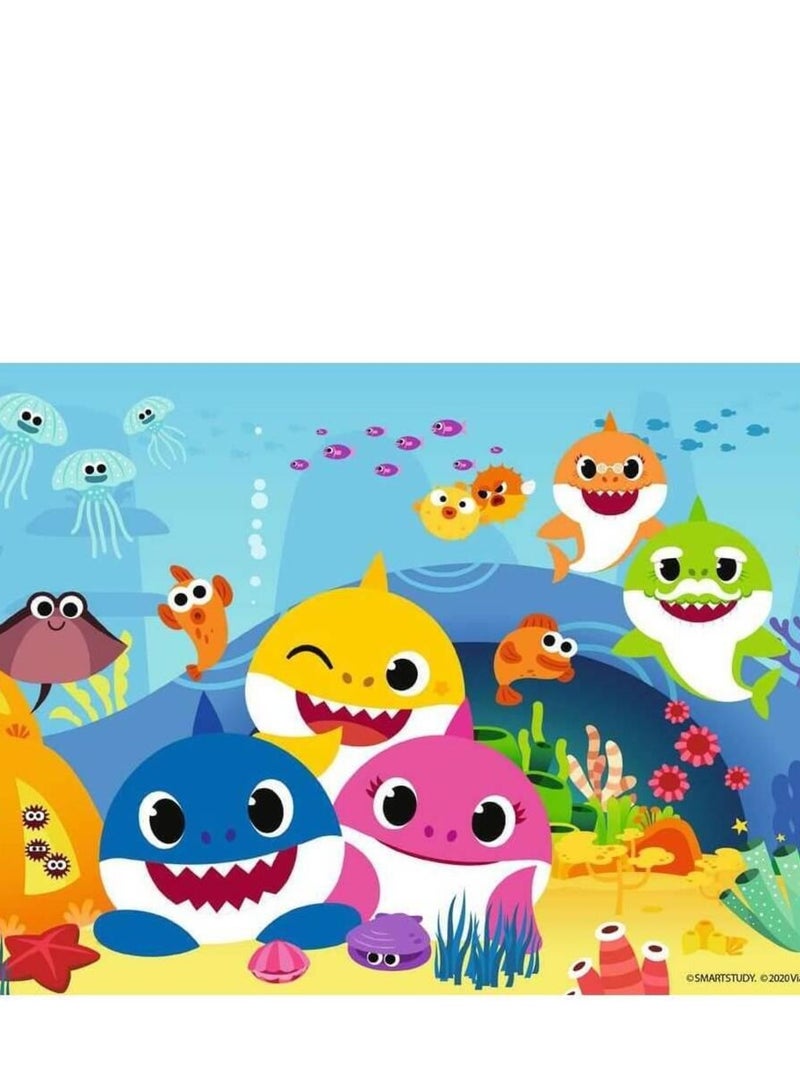 Puzzle 2 x 12 pièces : baby shark explore l'océan N/A - Kiabi