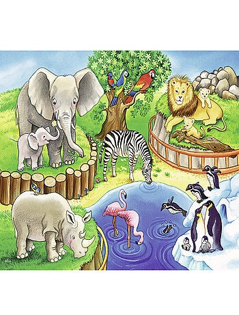 Puzzle 2 x 12 pièces : Les animaux du zoo