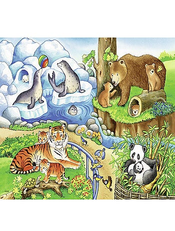Puzzle 2 x 12 pièces : Les animaux du zoo
