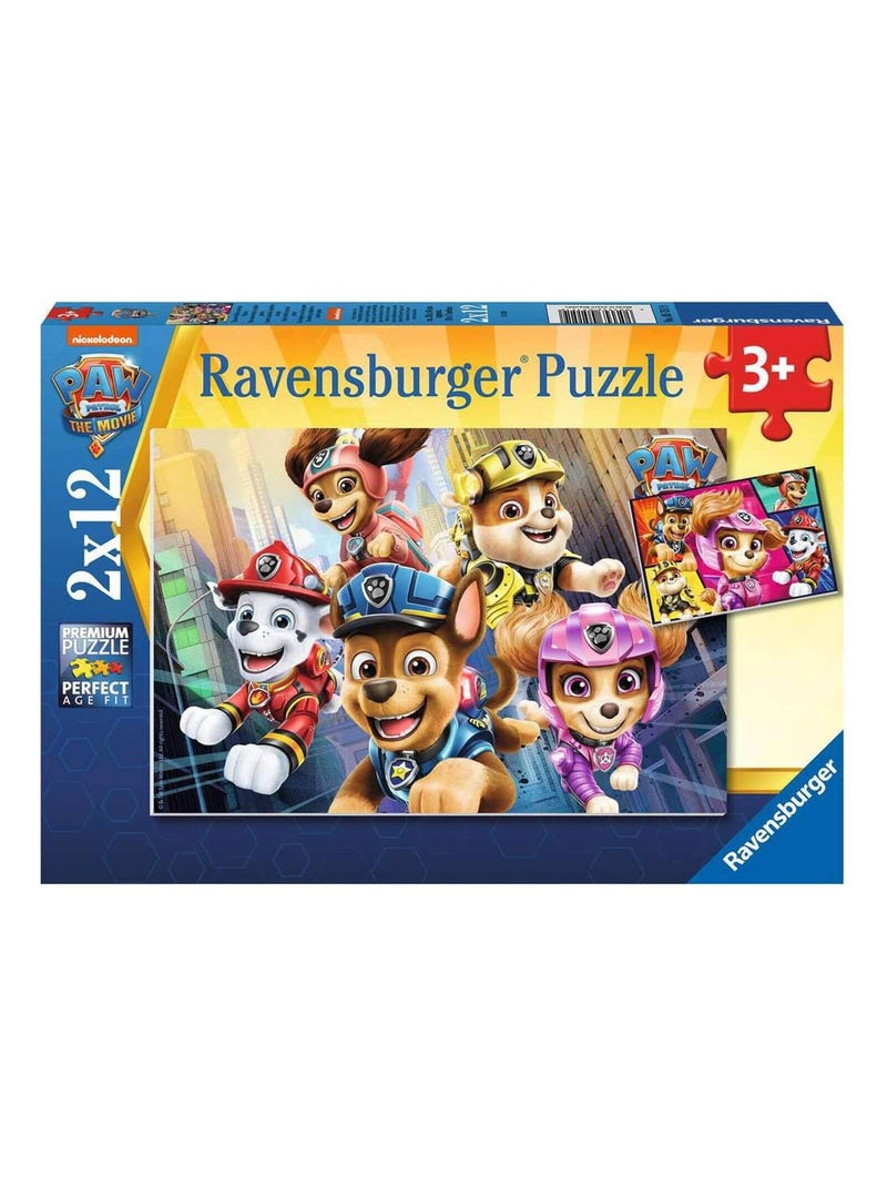 Puzzle 2 x 12 pièces :  Pat'Patrouille, le Film : Nos sauveteurs à quatre pattes N/A - Kiabi