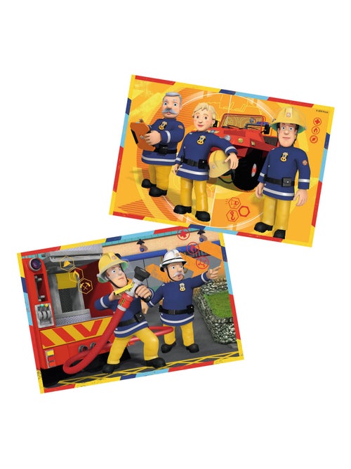 Puzzle 2 x 12 pièces : Sam le pompier : Sam en intervention - Kiabi