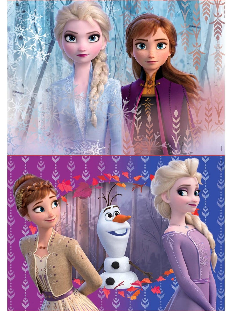 Puzzle 2 x 20 pièces : La Reine des Neiges 2 (Frozen 2) N/A - Kiabi