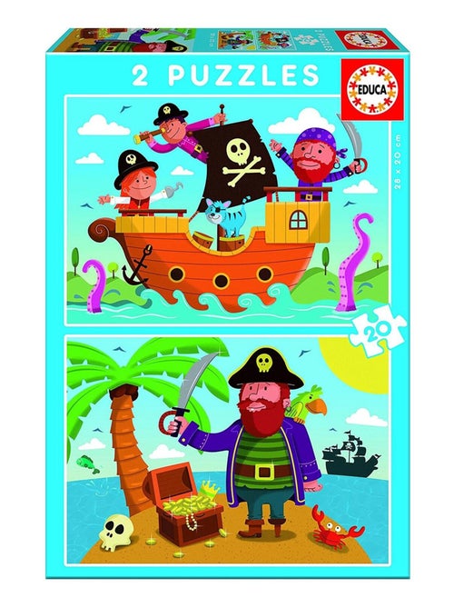 Puzzle 2 x 20 pièces : les pirates - Kiabi