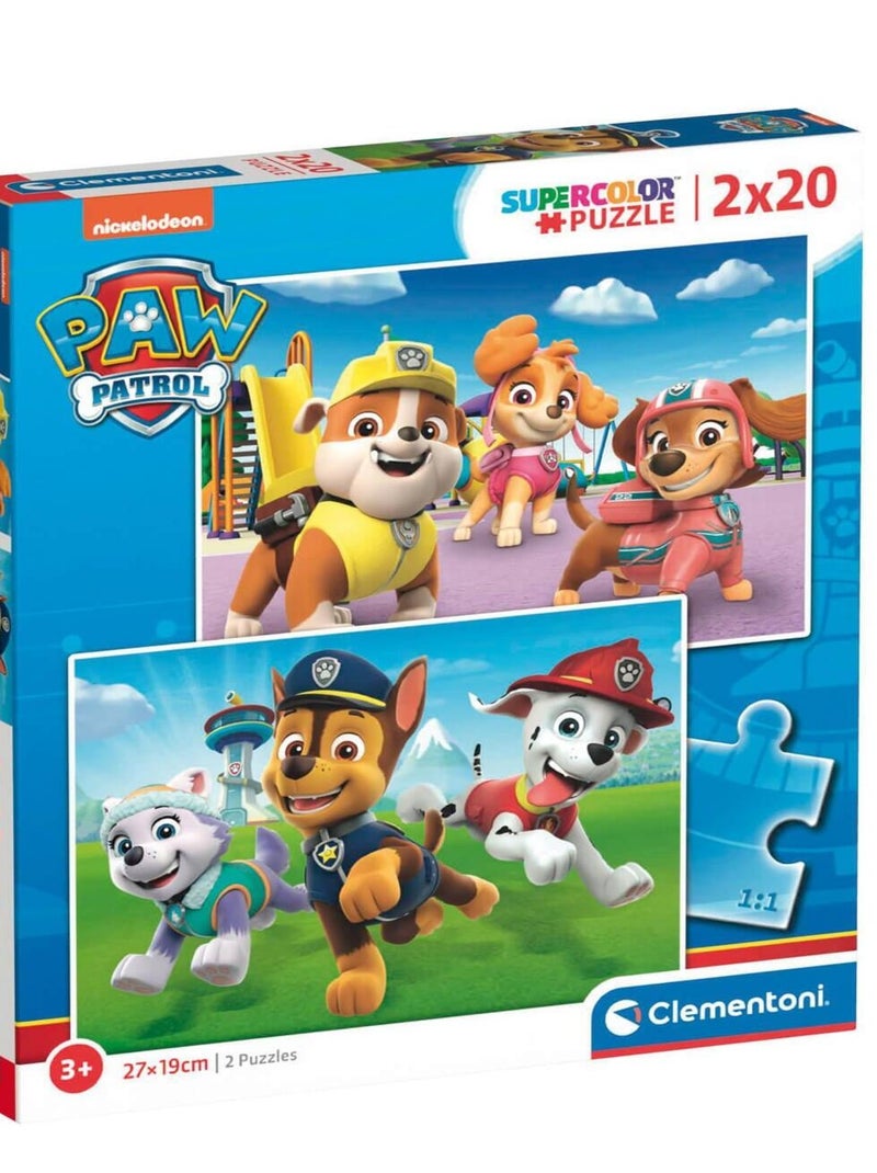 Puzzle 2 x 20 pièces :  Pat' Patrouille (Paw Patrol) N/A - Kiabi