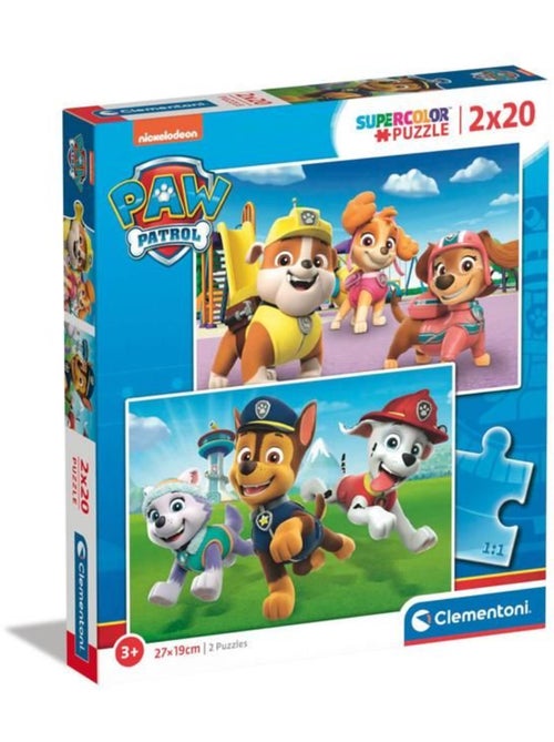 Puzzle 2 x 20 pièces :  Pat' Patrouille (Paw Patrol) - Kiabi