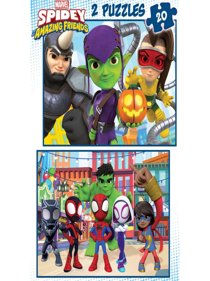 Puzzle 2 x 20 pièces : Spidey et ses incroyables amis - N/A - 0.00€ - Kiabi