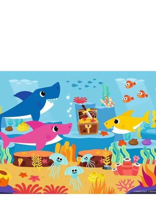 Puzzle 2 x 24 pièces : baby shark et sa famille - Kiabi