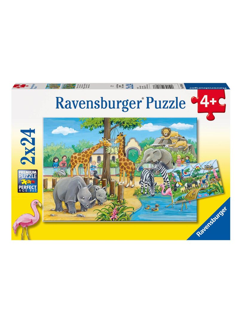 Puzzle 2 x 24 pièces : Bienvenue au zoo N/A - Kiabi