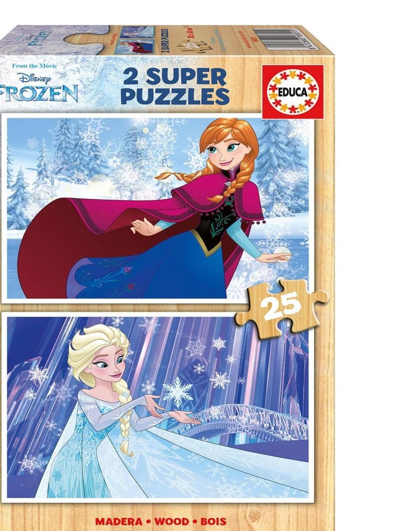 Puzzle 2 x 25 pièces : La Reine des Neiges (Frozen) N/A - Kiabi