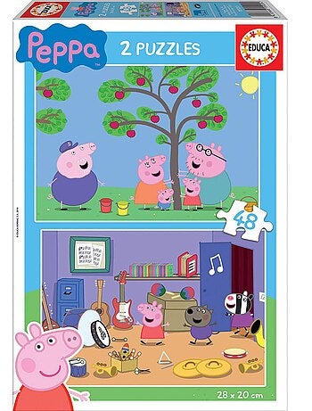 Puzzle 2 x 48 pièces : Peppa Pig
