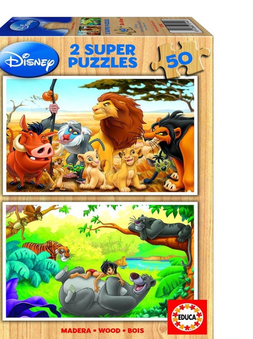 Puzzle 2 x 50 pièces - Mes amis animaux - Kiabi