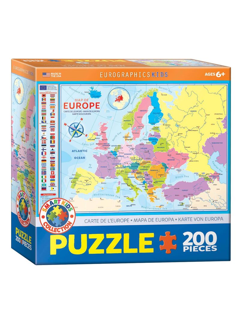 Puzzle 200 pièces : Carte de l'Europe N/A - Kiabi