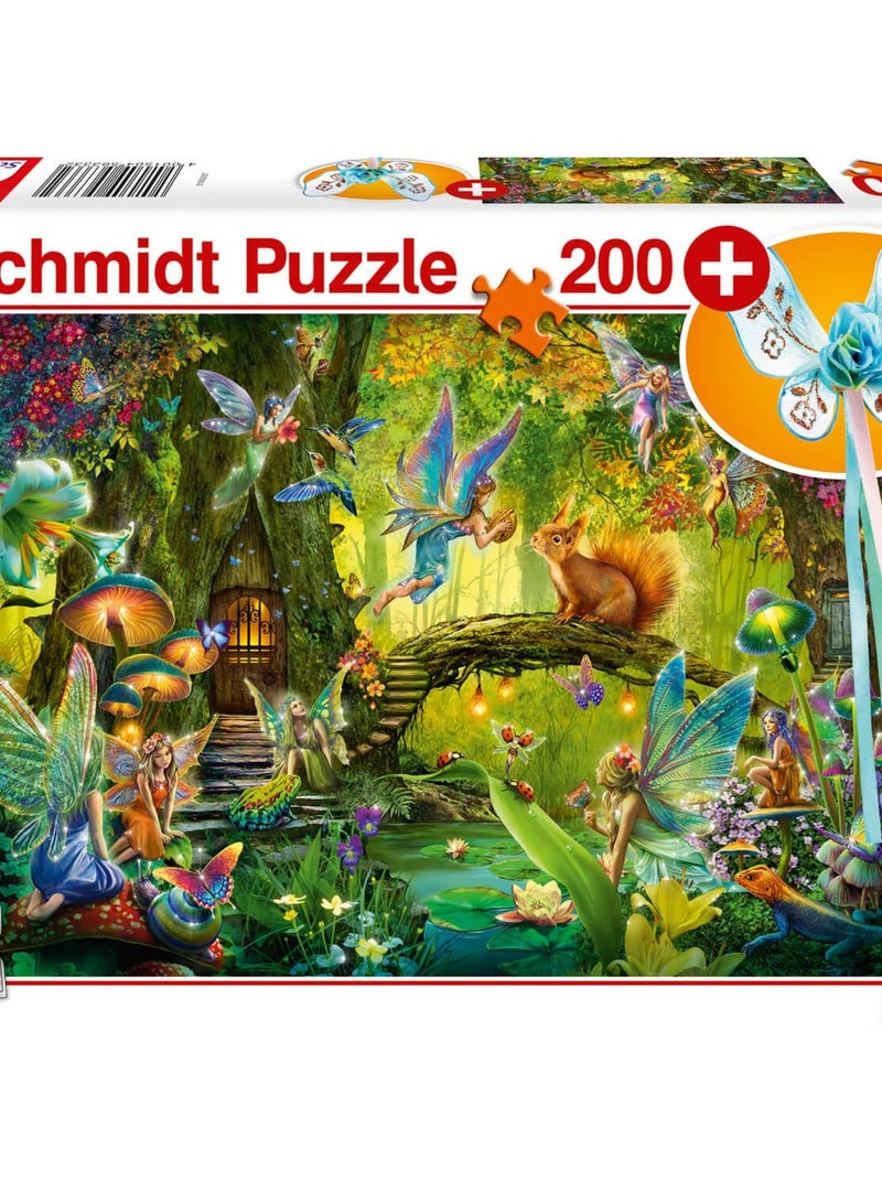 Puzzle 200 pièces : Fées dans la forêt, avec baguette magique N/A - Kiabi