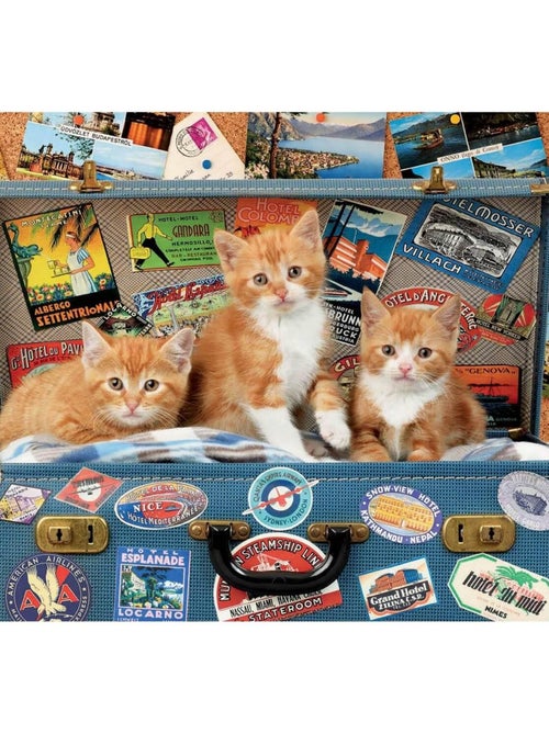 Puzzle 200 pièces : Petits chats voyageurs - Kiabi