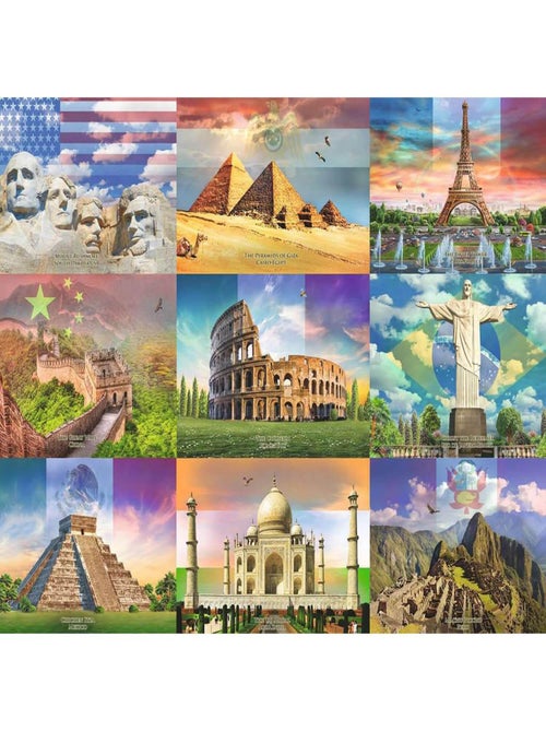 Puzzle 200 pièces XXL : Les monuments du monde - Kiabi