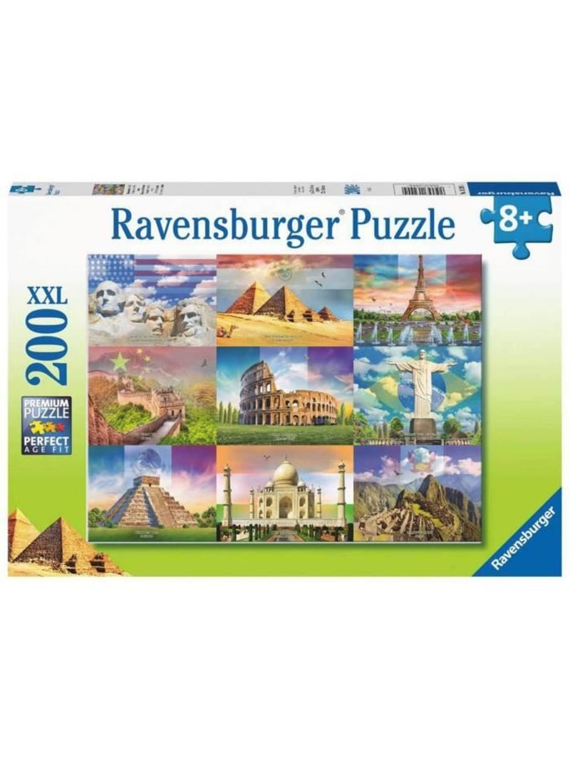 Puzzle 200 pièces XXL : Les monuments du monde N/A - Kiabi