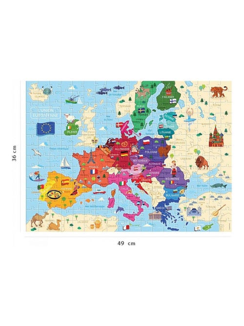 Puzzle 250 pièces  : Carte d'Europe - Kiabi