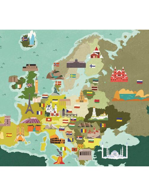 Puzzle 250 pièces Exploring Maps : Europe - Monuments et Merveilles - Kiabi