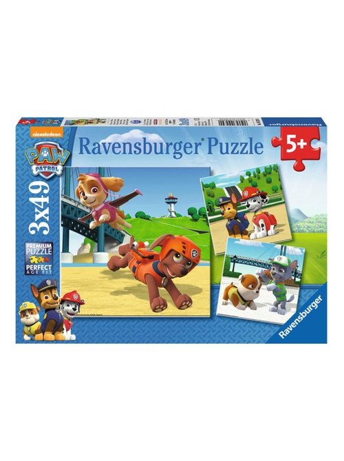 Puzzle 3 x 49 pièces : Equipe 4 pattes Pat Patrouille (Paw Patrol) - Kiabi