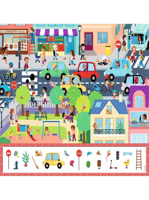 Puzzle 30 pièces :  Cherche Et Trouve : En Ville - Kiabi