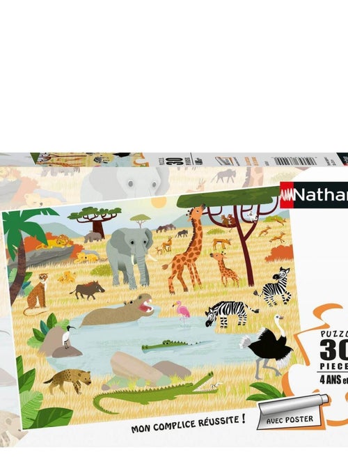 Puzzle 30 pièces : Les animaux de la savane - Kiabi