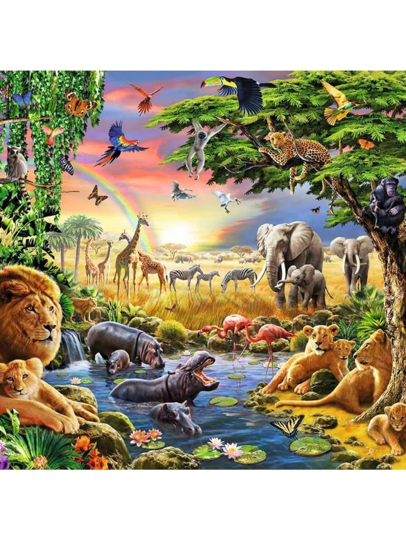Puzzle 300 pièces : Coucher de soleil à l'oasis N/A - Kiabi