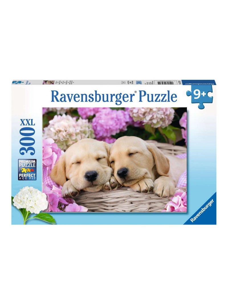 Puzzle 300 pièces XXL - Mignons chiots dans la corbeille N/A - Kiabi