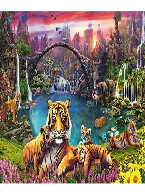 Puzzle 3000 pi?ces - Tigres au lagon - Kiabi