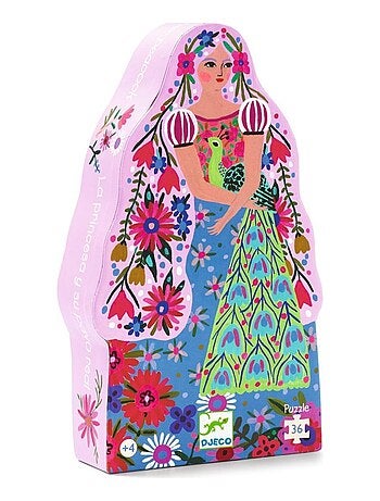 Puzzle 36 pièces La princesse et son paon